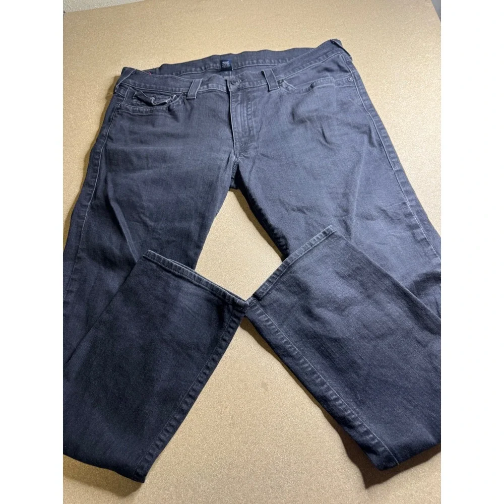 True‎ Religion Ricky Relaxed Straight Leg Jeans Faded Black Mens 40x32